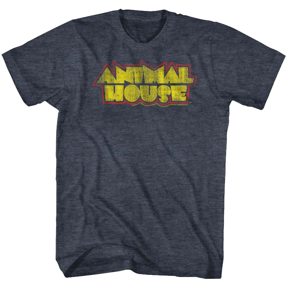 Unisex Adult T-shirt Rockinstone Animal House Movie House Fever Heather Navy Sizel