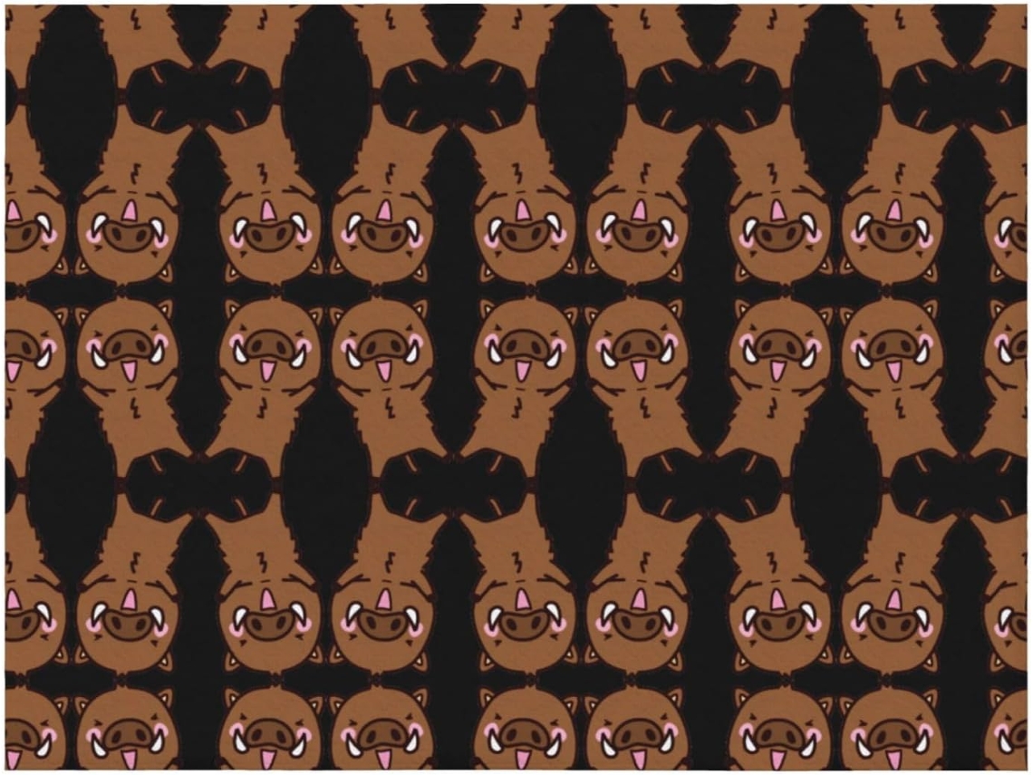 Manta de Flanela para Cama com Estampa Javali Saltando Macia e Quentinha 203 2 X 152 4 Cm, Macio, Quente, Id