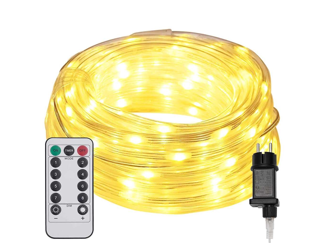 Conjunto 1 Iluminação De Férias Vidaxl Branco Quente Pvc (5 M)