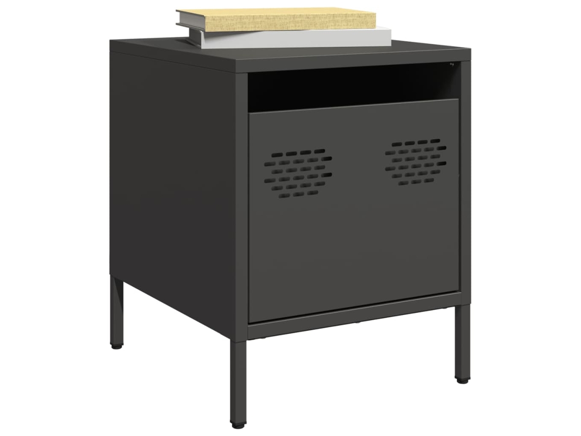 Vidaxl Mesas De Cabeceira 2 Pcs 35x39x43,5 Cm Aço Preto