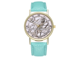 Reloj De Cuarzo Unisex Con Correa De Cuero Pu Y Dial De Números Romanos (menta)
