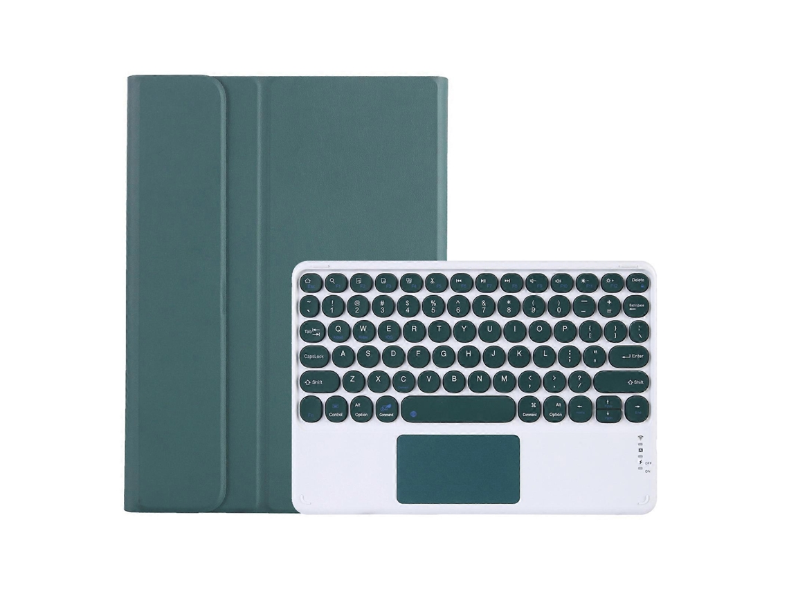 Capa Para Tablet Y0n5-a Em Tpu Com Textura De Pele De Cordeiro, Teclado Bluetooth Com Teclas Redondas, Suporte E Touchpad Para Xiaomi Pad 5 / 5 Pro (p