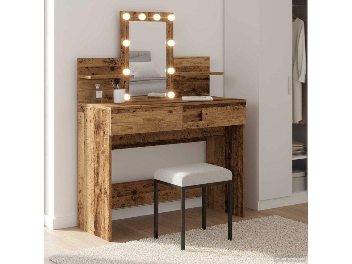 Vidaxl Mesa De Vestir Madeira Antiga 100 X 40 X 130 Cm