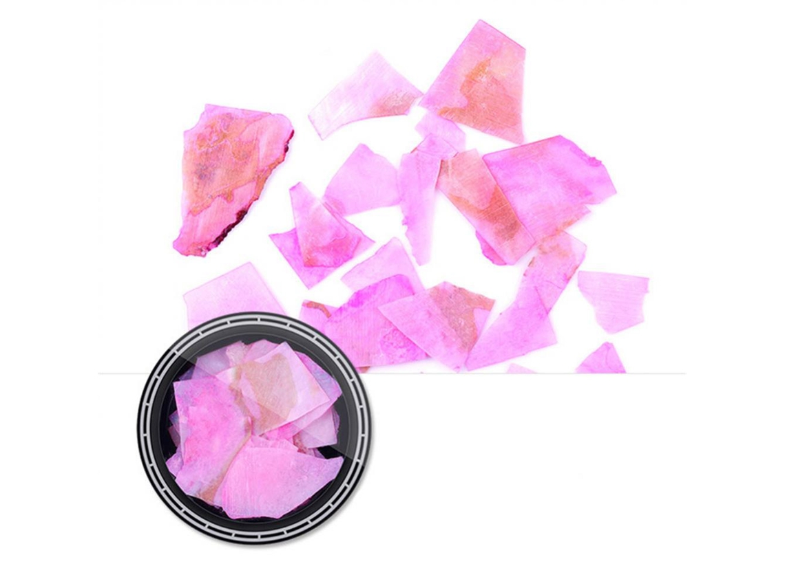 Decoração De Unhas Flocos Retangulares Irregulares Coloridos Sequin Esmalte Gel Uv Rosa 6