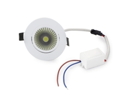 Lâmpada de Embutir Led Cob Alumínio 3w 110v Branco Frio Abertura 69mm para Teto