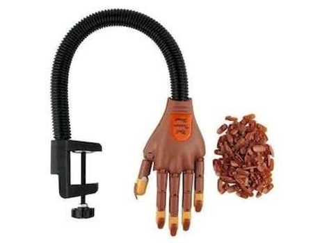 Mão articulada de treino com dedos, 100 uni de unhas e tripé MRTipsy