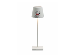 Luminária De Mesa Zafferano Poldina Pro Peanuts Coração Recarregável Regulável Até 12 H Ip65 Uso Externo