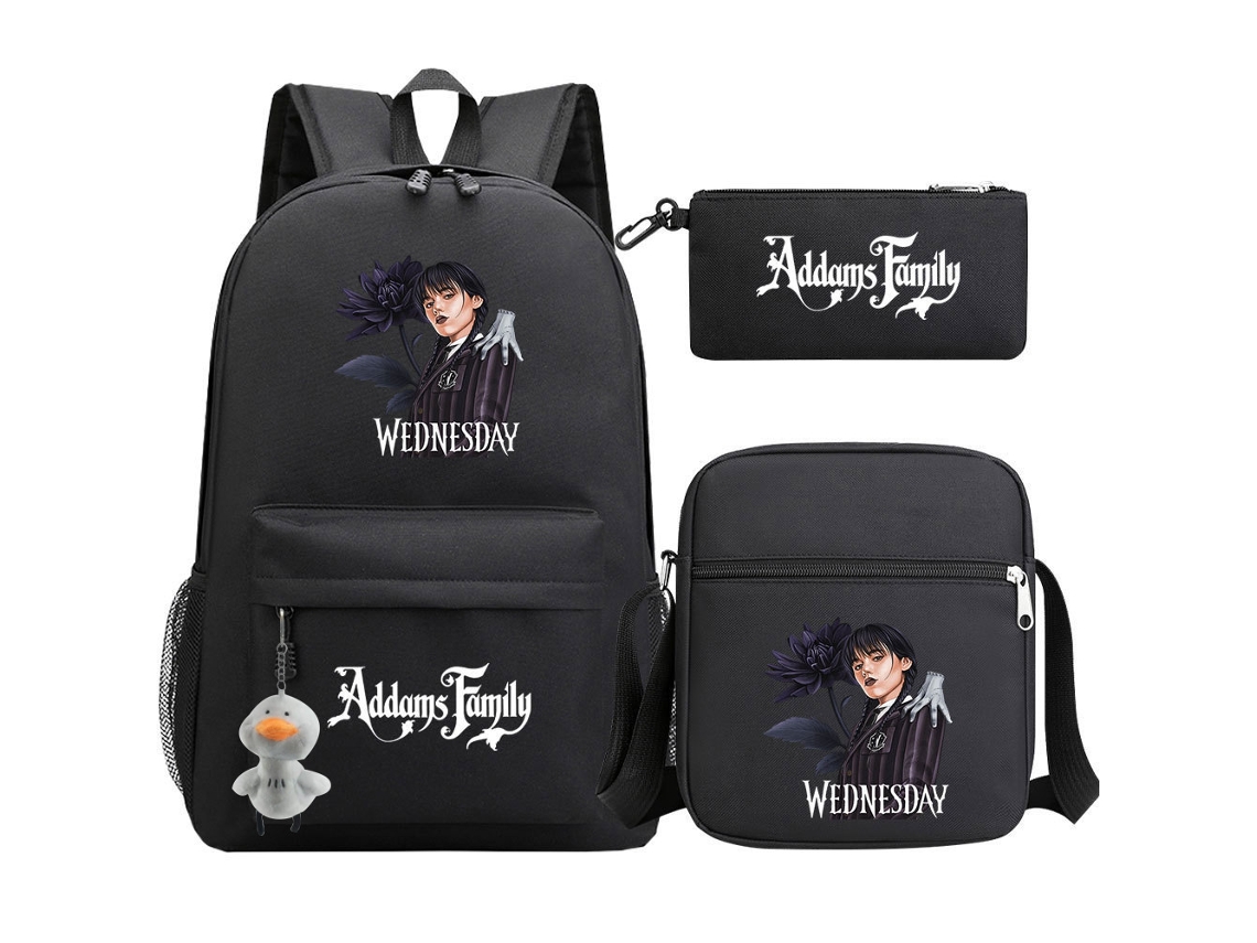 KOHREE Wednesday Conjunto de Mochila de Estudante de Três Peças