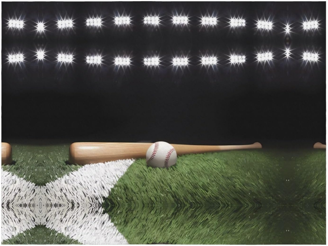 Colcha de Flanela Macia e Quente para Sofá Quarto Estampa Campo Beisebol 152 4 X 127 Cm, Macio, Quente, Ideal