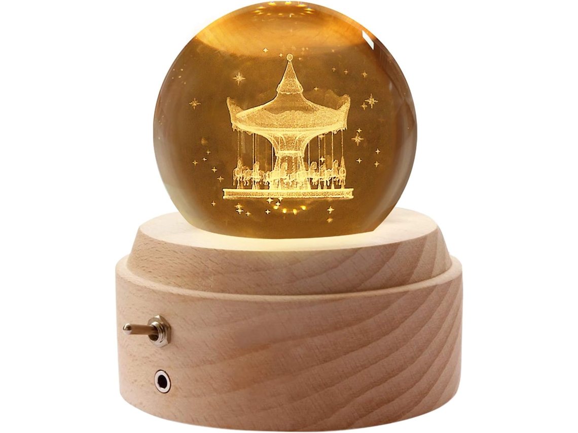 Bola de Cristal 3D Iluminação Bola de Cristal Caixa de Música Bola de Cristal Luz Noturna Caixa de Música Globo de Neve Aniversário DiJEDBESETZT
