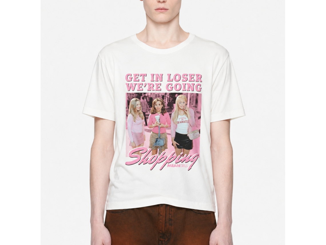 Rockinstone Mean Girls Get In Loser White T-shirt Size:l