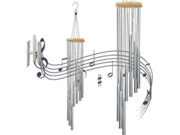 Conjunto de 2 Sinos Vento com 12 Tubos, Sinos de Vento Decorativos para Jardim com Som Suave BRILVIBERA