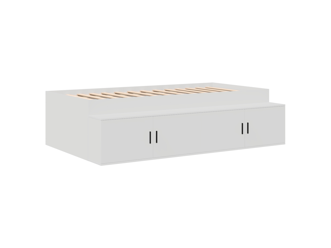 Conjunto 1 Estrutura Da Cama Vidaxl Branco Madeira De Pinho Maciça (70 X 190 Cm)