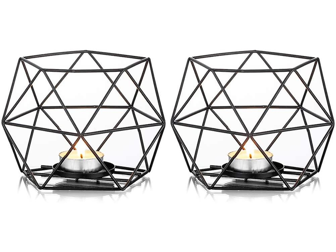 Castiçais, Castiçais Geométricos de Metal para Velas, Castiçais em Formato de Pilar, Centro de Mesa BRILVIBERA