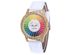 Relógio de Pulso Casual de Quartzo com Pulseira de Vaquero para Homem e Mulher Branco