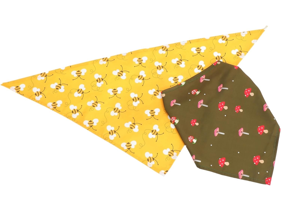 Bandana Triangular Estampada Luxshiny Cães, Em Poliéster, Pacote Com 2 Unidades