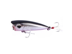 Isca Artificial de Pesca com Gancho Triplo Prata+preto