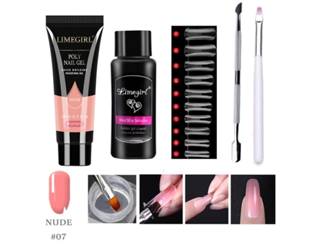 Conjunto De Gel De Extensão Poli Nail Art Clear Camouflage Color Nail Tip Form Crystal Uv Gel Nail Gel Limegirl