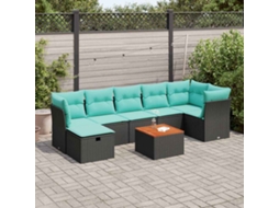 Conjunto de Sofá de Jardim com 7 Peças e Almofadas em Rattan Sintético Cinza VIDAXL