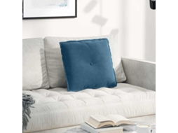 Vidaxl Travesseiro Para Costas Azul 50 X 45 Cm Tecido De Veludo Cotele