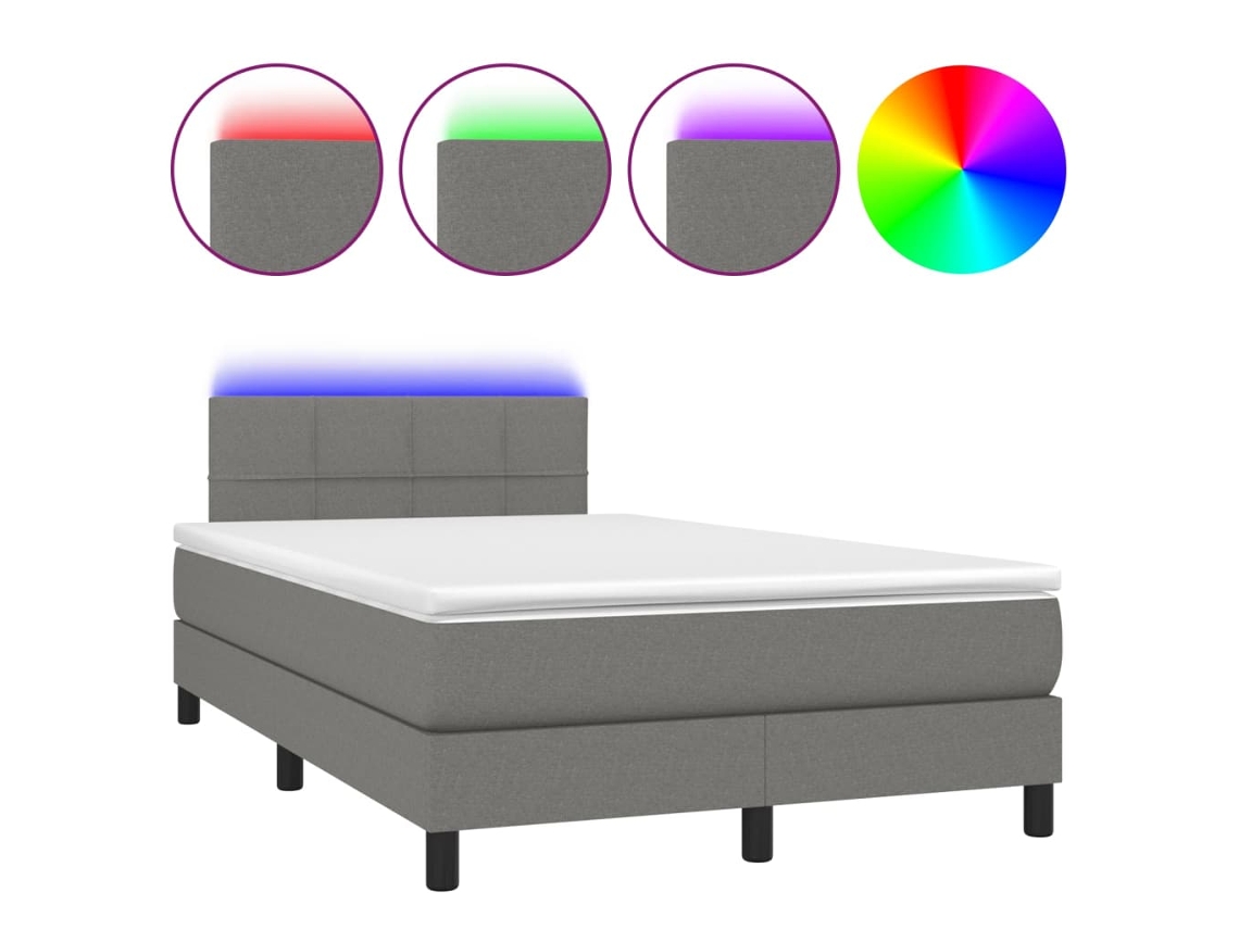 Box Spring Bed, Box Spring Beds Vidaxl Cinzeto Tecido (120 X 190 Cm)