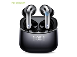 Fones de Ouvido Bluetooth Sem Fio , À Prova D'água, com Microfone, Cancelamento de Ruído e Bateria com Duração de Até 52 Horas. MDUG (pretos)
