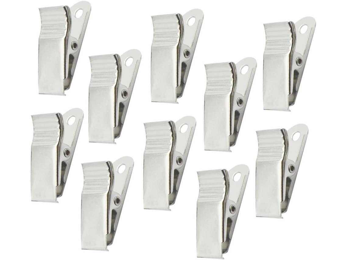 Conjunto Ciieeo com 100 clipes de metal para identificação, resistentes e compactos, com travas.