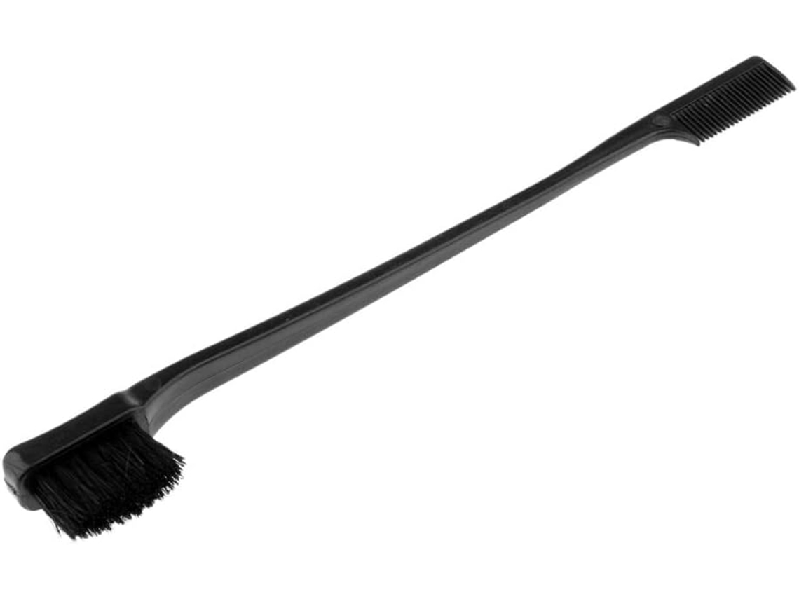 Conjunto De Escova E Pente De Plástico De Dupla Face De 7 Polegadas Para Controle De Frizz, Preto, Pente E Escova - Var
