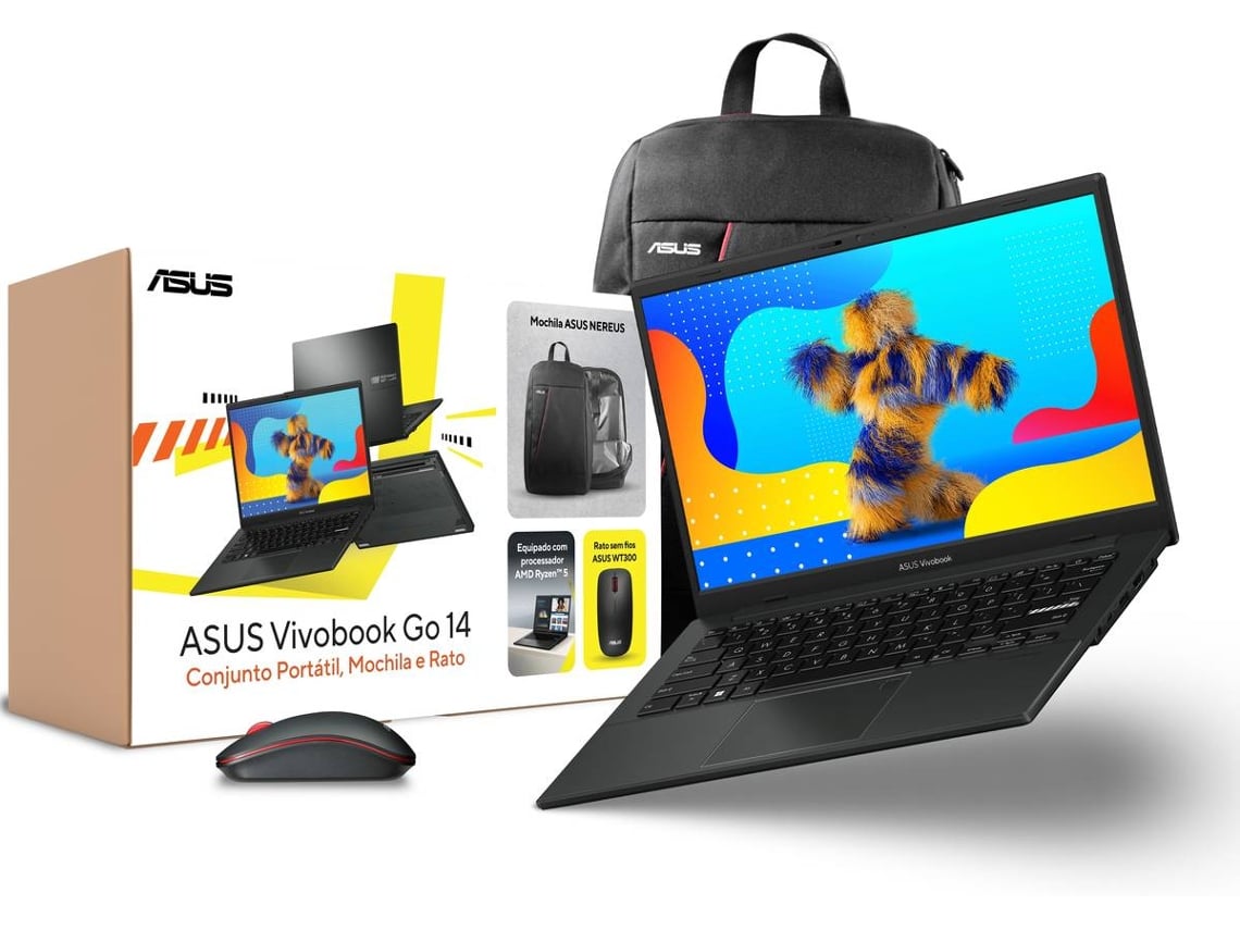 Pack ASUS E1404FA AMD (14'' - AMD Ryzen 5 7520U - RAM: 8 GB - 512 GB SSD - AMD Radeon Graphics) + Mochila + Rato