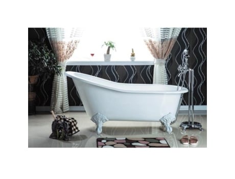Banheira de Ferro Ashford 138 cm Pernas Brancas ROGIER & MOTHES