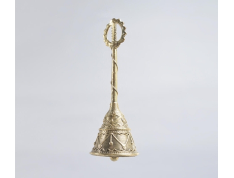 Peça Decorativa LUV SAFFRON Tribal Dokra Metal Statement Hand Bell