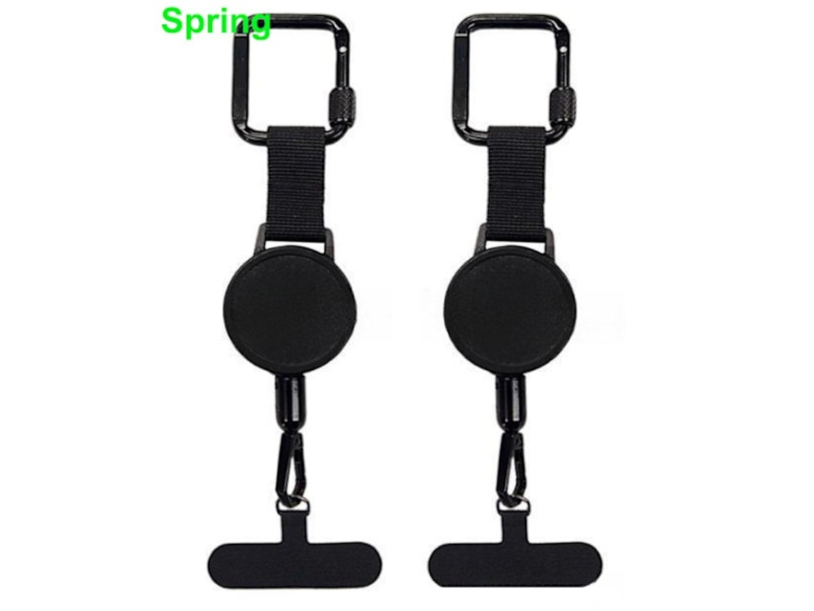 Kit Com 2 Suportes Retráteis Antifurto Para Celular, Alça Para Celular Com Clipe Para Cinto.