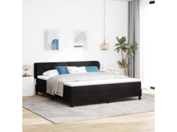 Vidaxl Cama Box Com Cabeceira Preto 180 X 200 Cm Veludo
