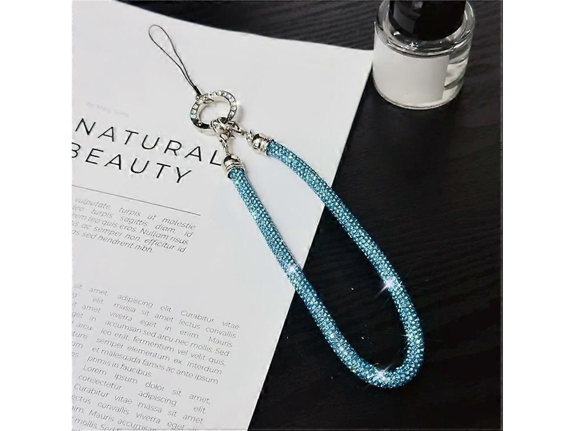 Pulseira Para Celular Com Decoração Brilhante De Strass, Alça De Mão, Comprimento: 25 Cm - Azul Perfeito_mgf