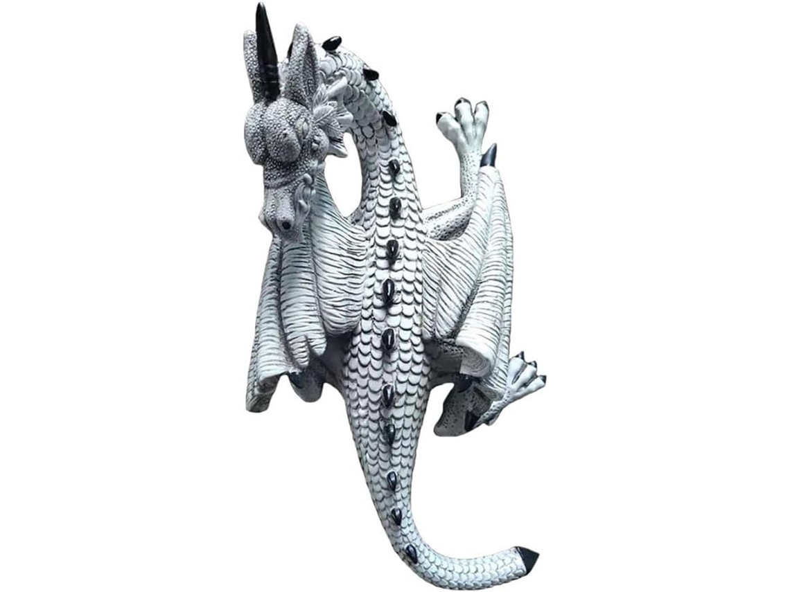 Pingente De Jardim Com Cabeça E Cauda De Dragão Voador Branco, Decoração Suspensa Para Casa, Ornamen Gokoco
