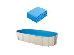 Conjunto De Revestimento E Forro De Vinil Para Piscinas Ovais 500x300x120cm Tekmaquinas