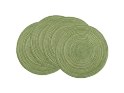 Conjunto de 4 toalhinhas de mesa Nova LINE de algodão trançado 15 polegadas verde ervilha