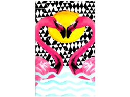 Toalha Praia Microfibra Flamingo Amor