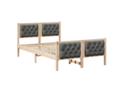 Conjunto 1 Cama Moderna Vidaxl Castanho Madeira De Pinho Maciça (120 X 200 Cm)