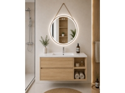 Móvel De Casa De Banho Com Lavatório Origenbath Zeus Sem Espelho 70x45 Cm Direita Estepa