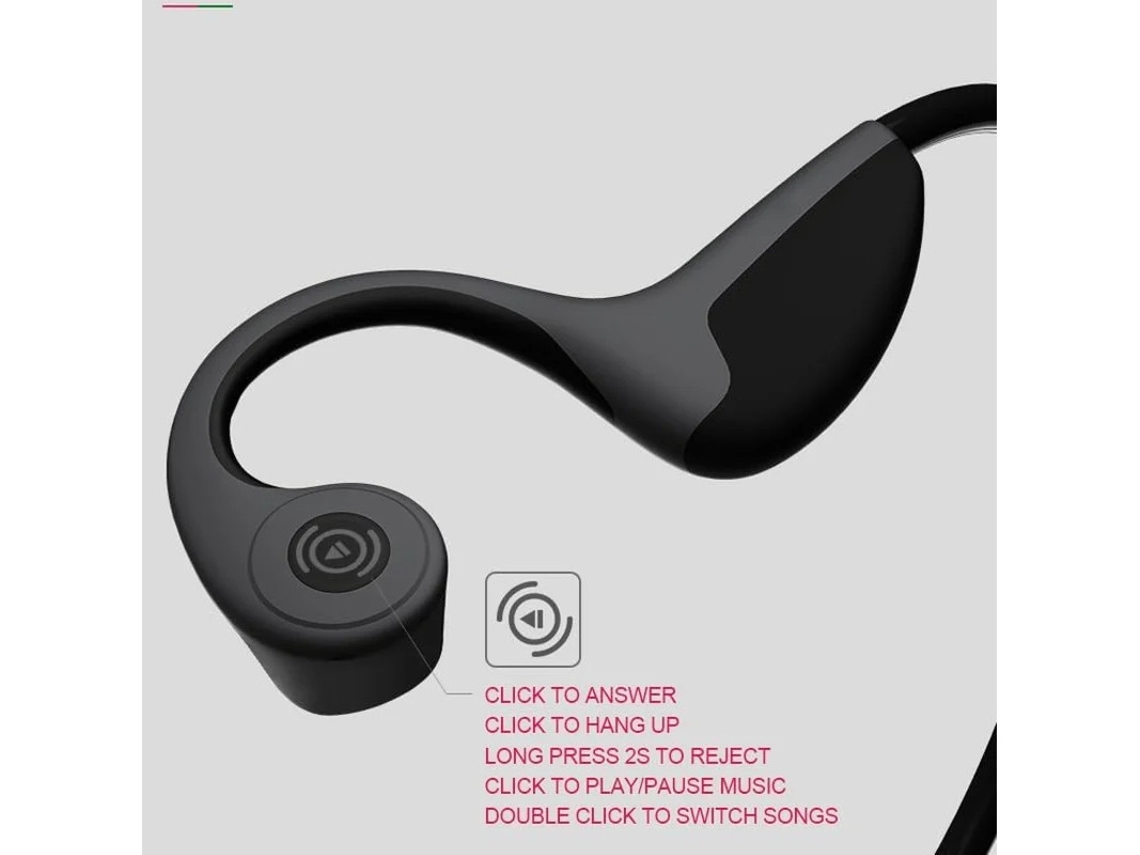 Auscultadores De Condução Óssea Bluetooth 5.0 Ouvido Aberto Sem Fios Titanium Hifi Estéreo Com Microfone Auscultadores Desportivos À Prova De Bestvite