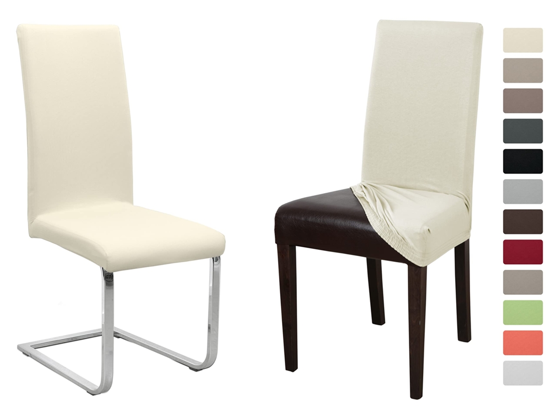 Capa Para Cadeira Jersey Algodão Elástico Creme