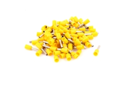 100 Conectores de Crimpagem Amarelos com Pino Isolado para Fio 16 Awg CHABERLU