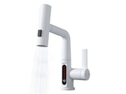 Torneira Cozinha Pulldown Sprayer Led Ajuste de Altura 3 Modos