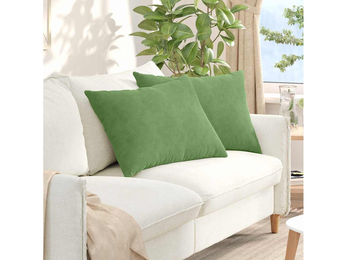 Vidaxl Travesseiros De Sofá 2 Pcs Verde Claro 70 X 50 Cm