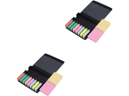 2 Conjuntos Bloco Notas Autocolantes Multifuncionais Com Índice Papel Color E Pu Case Para Escritório E