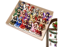Enfeites De Anjo Para O Natal, Decorações Planas De Madeira Em 2d, 18 Peças |