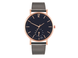 Reloj De Cuarzo De Pareja Con Correa De Malla, Estilo Casual Y Fashion