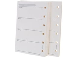 Agenda de Carga A7 com 200 folhas semanais, papel 120gsm, formato 4,7x3,1, em sacos, 6 folhas destacáveis.