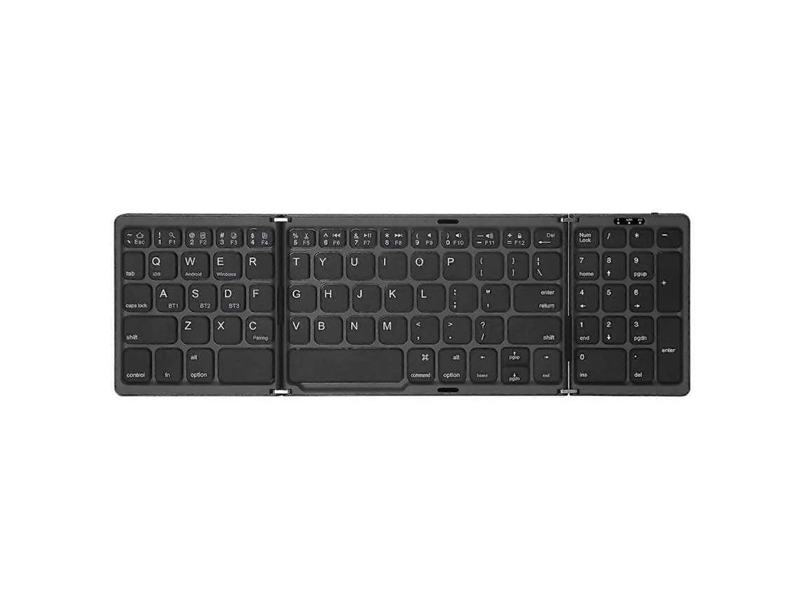 Teclado Dobrável Bluetooth B089 Com Numeração Prateada Nostalgia88